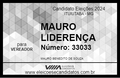 Candidato MAURO LIDERANÇA 2024 - ITUIUTABA - Eleições