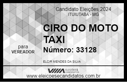 Candidato CIRO DO MOTO TAXI 2024 - ITUIUTABA - Eleições