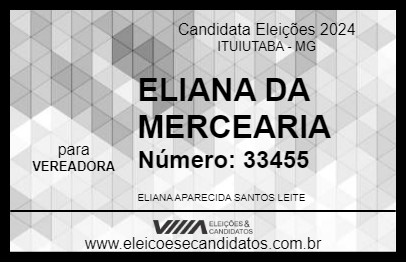 Candidato ELIANA DA MERCEARIA 2024 - ITUIUTABA - Eleições