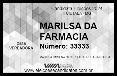 Candidato MARILSA DA FARMACIA 2024 - ITUIUTABA - Eleições