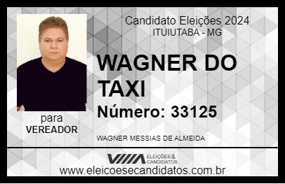 Candidato WAGNER DO TAXI 2024 - ITUIUTABA - Eleições