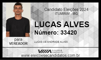 Candidato LUCAS ALVES 2024 - ITUMIRIM - Eleições