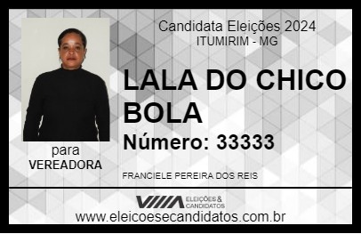 Candidato LALA DO CHICO BOLA 2024 - ITUMIRIM - Eleições