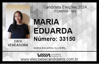 Candidato MARIA EDUARDA 2024 - ITUMIRIM - Eleições