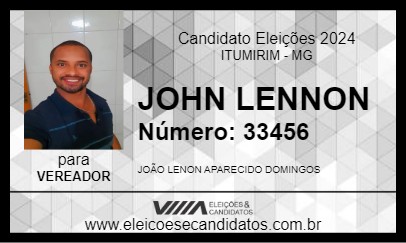 Candidato JOHN LENNON 2024 - ITUMIRIM - Eleições