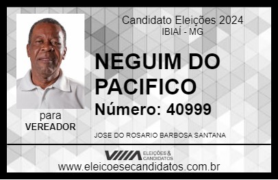 Candidato NEGUIM DO PACIFICO 2024 - IBIAÍ - Eleições