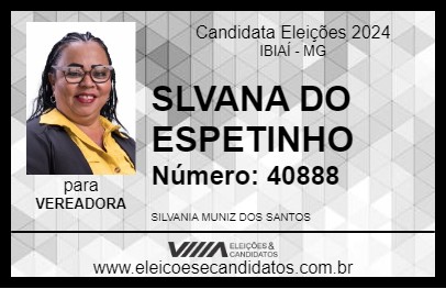 Candidato SLVANA DO ESPETINHO 2024 - IBIAÍ - Eleições