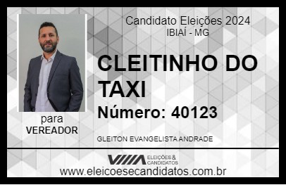 Candidato CLEITINHO DO TAXI 2024 - IBIAÍ - Eleições