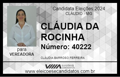 Candidato CLÁUDIA DA ROCINHA 2024 - CLÁUDIO - Eleições