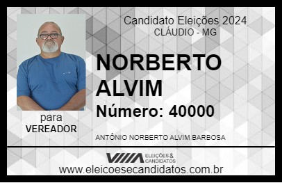 Candidato NORBERTO ALVIM 2024 - CLÁUDIO - Eleições