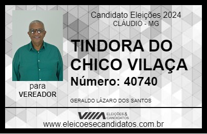 Candidato TINDORA DO CHICO VILAÇA 2024 - CLÁUDIO - Eleições