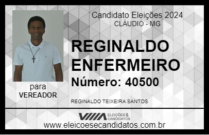 Candidato REGINALDO ENFERMEIRO 2024 - CLÁUDIO - Eleições