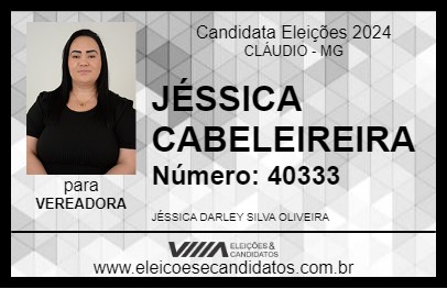 Candidato JÉSSICA CABELEIREIRA 2024 - CLÁUDIO - Eleições