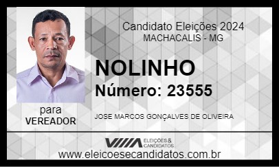 Candidato NOLINHO 2024 - MACHACALIS - Eleições