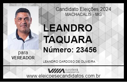 Candidato LEANDRO TAQUARA 2024 - MACHACALIS - Eleições