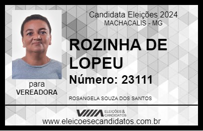 Candidato ROZINHA DE LOPEU 2024 - MACHACALIS - Eleições