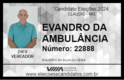 Candidato EVANDRO DA AMBULÂNCIA 2024 - CLÁUDIO - Eleições