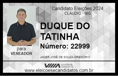 Candidato DUQUE DO TATINHA 2024 - CLÁUDIO - Eleições