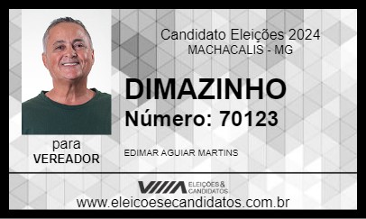 Candidato DIMAZINHO 2024 - MACHACALIS - Eleições