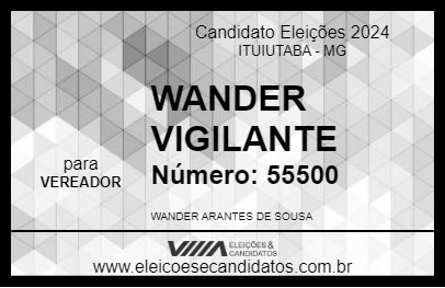 Candidato WANDER VIGILANTE  2024 - ITUIUTABA - Eleições