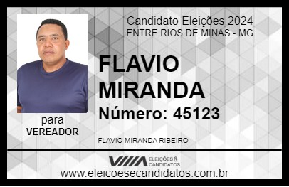 Candidato FLAVIO MIRANDA 2024 - ENTRE RIOS DE MINAS - Eleições