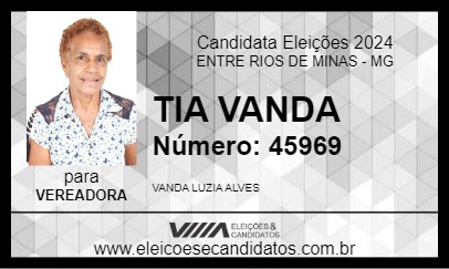 Candidato TIA VANDA 2024 - ENTRE RIOS DE MINAS - Eleições