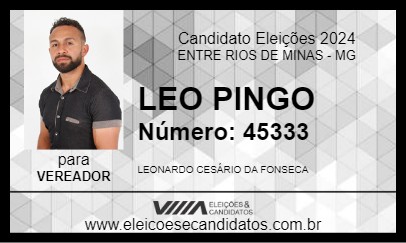 Candidato LEO PINGO 2024 - ENTRE RIOS DE MINAS - Eleições