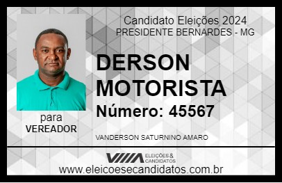 Candidato DERSON MOTORISTA 2024 - PRESIDENTE BERNARDES - Eleições