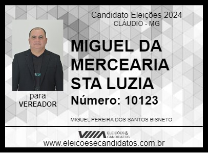 Candidato MIGUEL DA MERCEARIA STA LUZIA 2024 - CLÁUDIO - Eleições