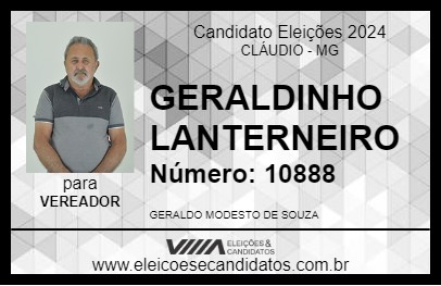 Candidato GERALDINHO LANTERNEIRO 2024 - CLÁUDIO - Eleições