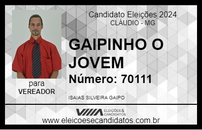 Candidato GAIPINHO O JOVEM 2024 - CLÁUDIO - Eleições