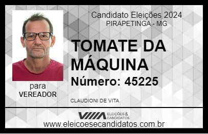 Candidato TOMATE DA MÁQUINA 2024 - PIRAPETINGA - Eleições