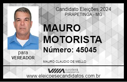 Candidato MAURO MOTORISTA 2024 - PIRAPETINGA - Eleições