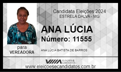 Candidato ANA LÚCIA 2024 - ESTRELA DALVA - Eleições