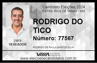 Candidato RODRIGO DO TICO 2024 - ENTRE RIOS DE MINAS - Eleições