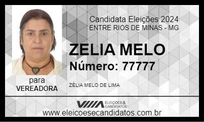 Candidato ZELIA MELO 2024 - ENTRE RIOS DE MINAS - Eleições