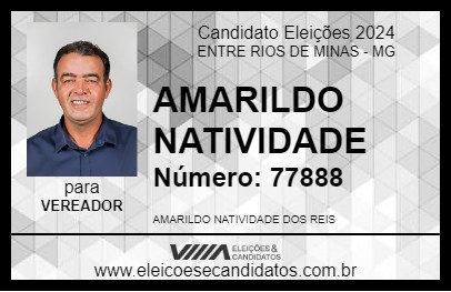 Candidato AMARILDO NATIVIDADE 2024 - ENTRE RIOS DE MINAS - Eleições