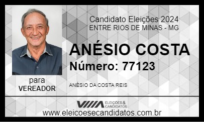 Candidato ANÉSIO COSTA 2024 - ENTRE RIOS DE MINAS - Eleições