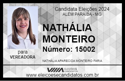 Candidato NATHÁLIA MONTEIRO 2024 - ALÉM PARAÍBA - Eleições