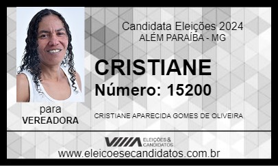 Candidato CRISTIANE  2024 - ALÉM PARAÍBA - Eleições