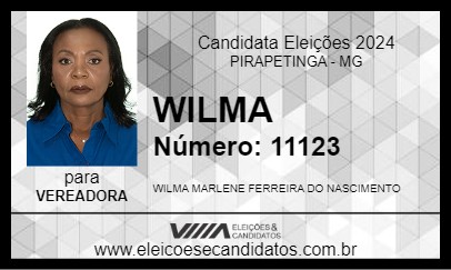 Candidato WILMA 2024 - PIRAPETINGA - Eleições