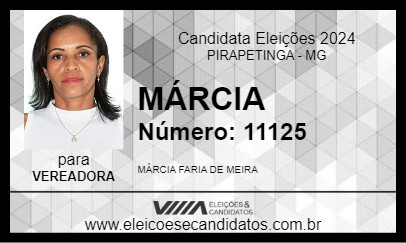 Candidato MÁRCIA 2024 - PIRAPETINGA - Eleições