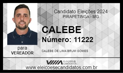 Candidato CALEBE 2024 - PIRAPETINGA - Eleições