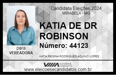 Candidato KATIA DE DR ROBINSON 2024 - MIRABELA - Eleições