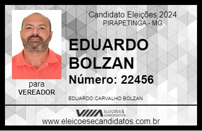 Candidato EDUARDO BOLZAN 2024 - PIRAPETINGA - Eleições