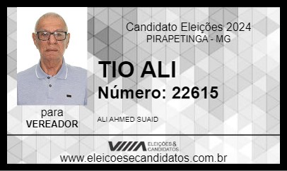 Candidato TIO ALI 2024 - PIRAPETINGA - Eleições