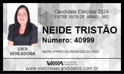 Candidato NEIDE TRISTÃO 2024 - ENTRE RIOS DE MINAS - Eleições