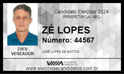 Candidato ZÉ LOPES 2024 - PIRAPETINGA - Eleições