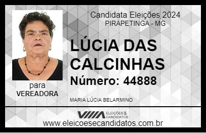 Candidato LÚCIA DAS CALCINHAS 2024 - PIRAPETINGA - Eleições