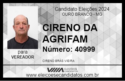 Candidato CIRENO DA AGRIFAM 2024 - OURO BRANCO - Eleições